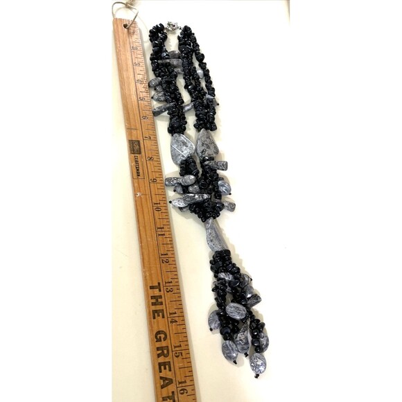 Multi Strand Onyx Necklace Gemstone Jewelry - Picture 9 of 13